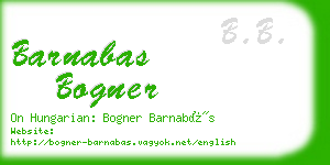 barnabas bogner business card